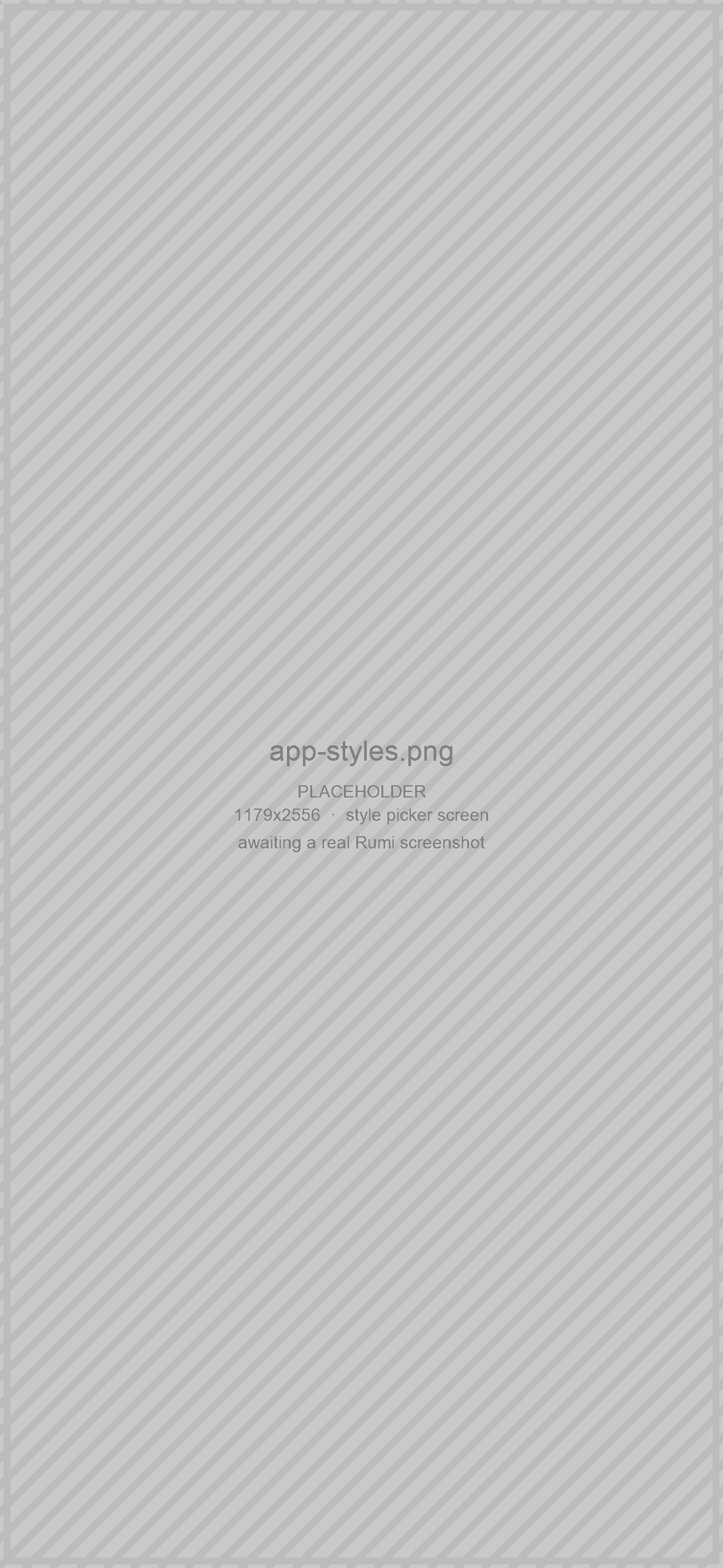 Choosing an interior style from Rumi's style picker.